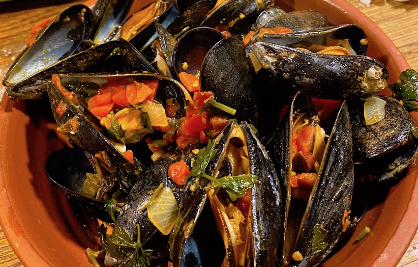 Mussels with ouzo
